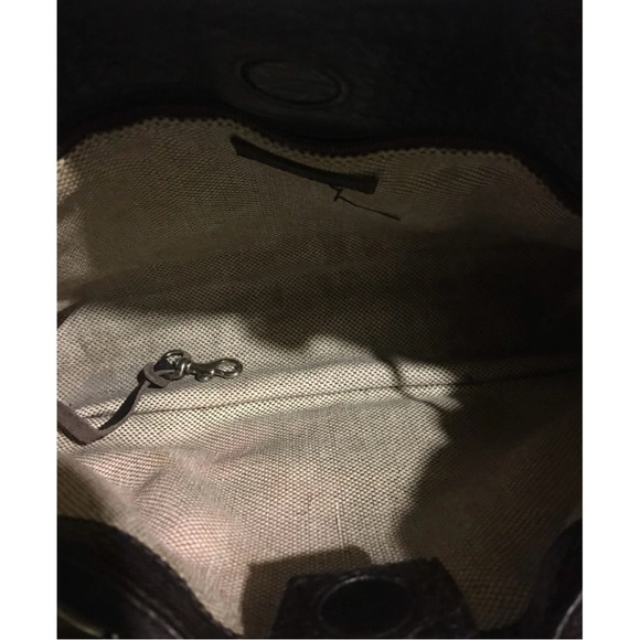 Dooney & Bourke Black Leather Shoulder Bag with Gold Hardware and Buckle Details - Picture 4 of 12